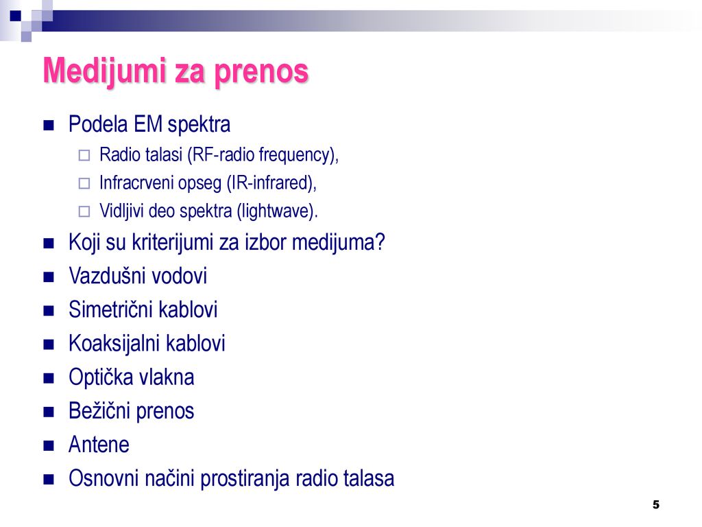 OSNOVI TELEKOMUNIKACIONIH SISTEMA ppt κατέβασμα